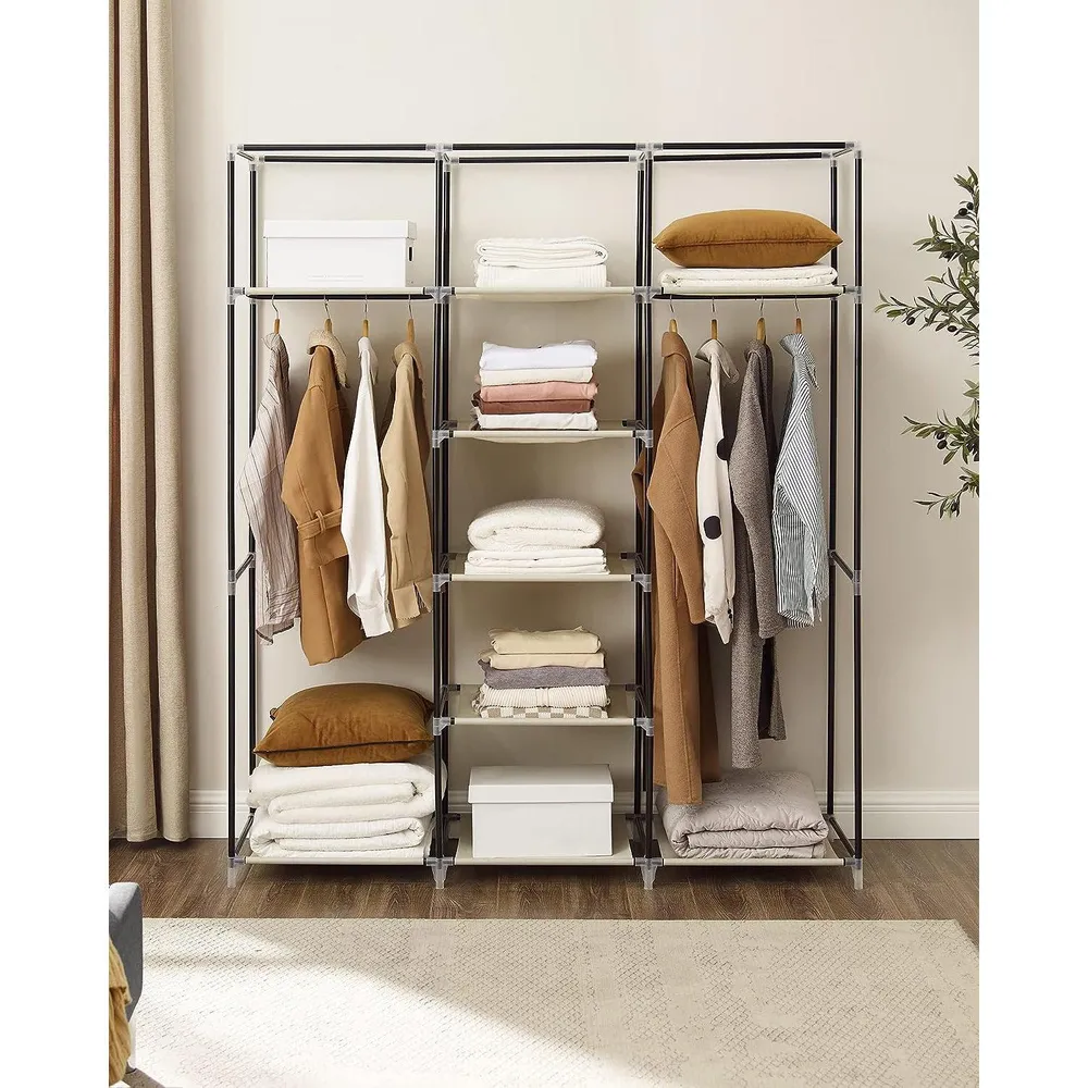 Mobile Fabric garderobni ormar, mobilni ormar, 175x150x45 cm, bež