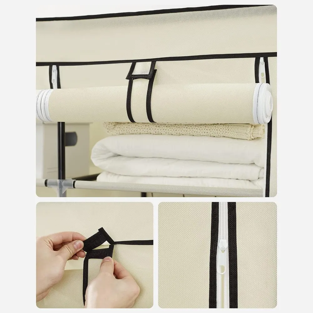 Mobile Fabric garderobni ormar, mobilni ormar, 175x150x45 cm, bež