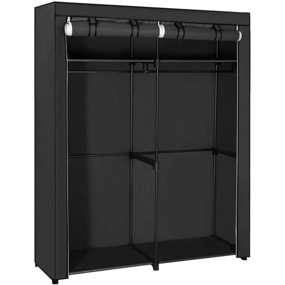 Ormar od tkanine, mobilni ormar, 140 x 43 x 174 cm, crni