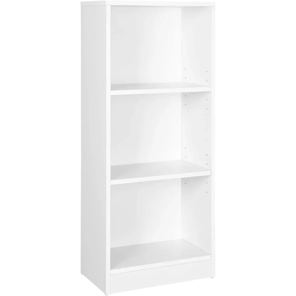 Polica za knjige na 3 razine s podesivim policama, 40 x 93 x 24 cm, bijela