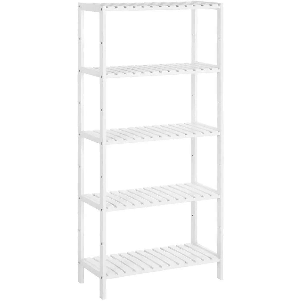 Polica za odlaganje, 5 razina s 9 podesivih visina 60 x 130 x 26 cm, bijela