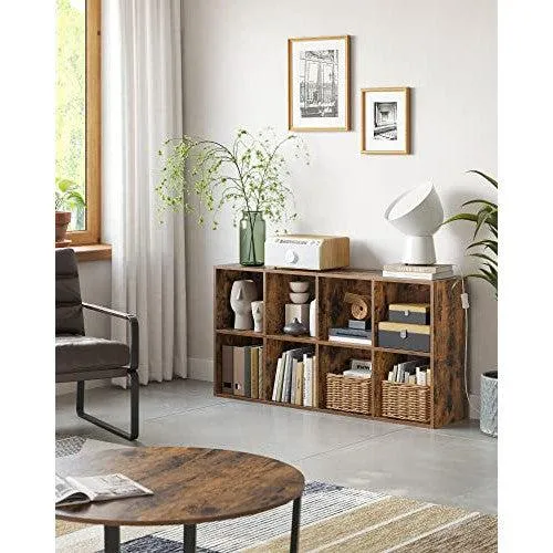 Regal za knjige s 8 kockastih jedinica za pohranu 65,5 x 30 x 13,5 cm, smeđi