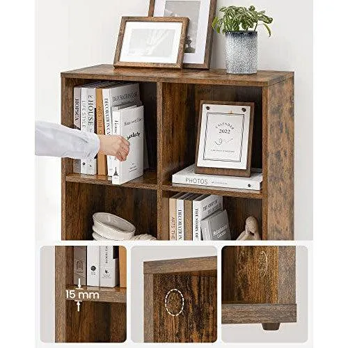 Regal za knjige s 8 kockastih jedinica za pohranu 65,5 x 30 x 13,5 cm, smeđi