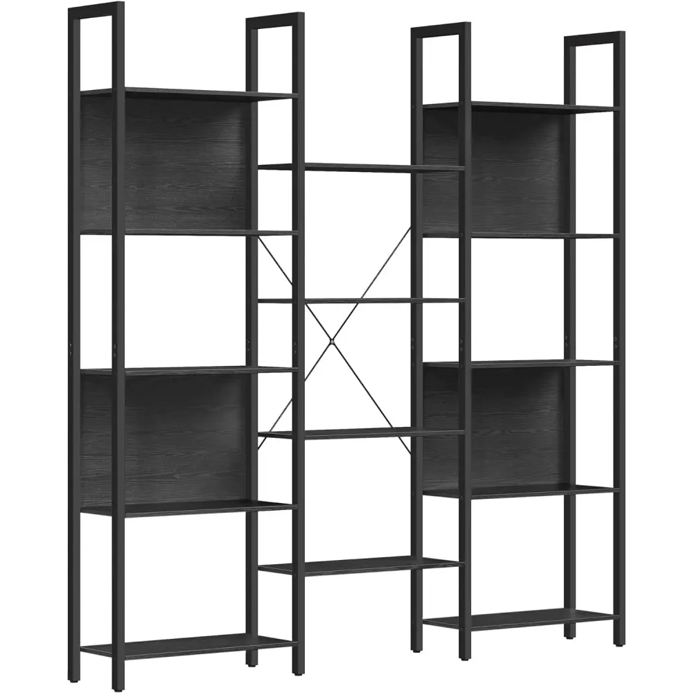 Regal za knjige s 14 polica, 24 x 158 x 166 cm, crne boje