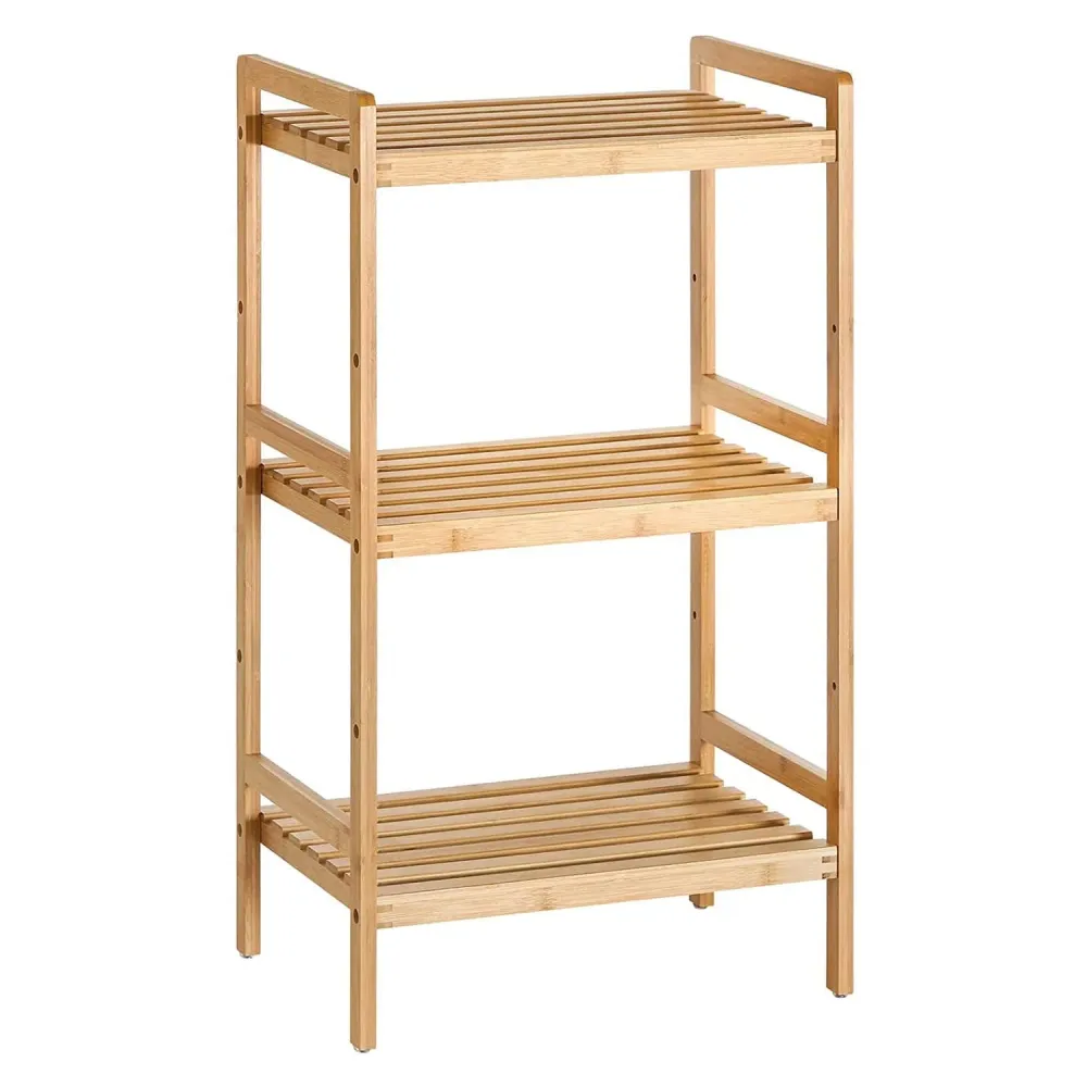 Stalak za pohranu s 3 police od bambusa 45 x 80 x 31,5 cm
