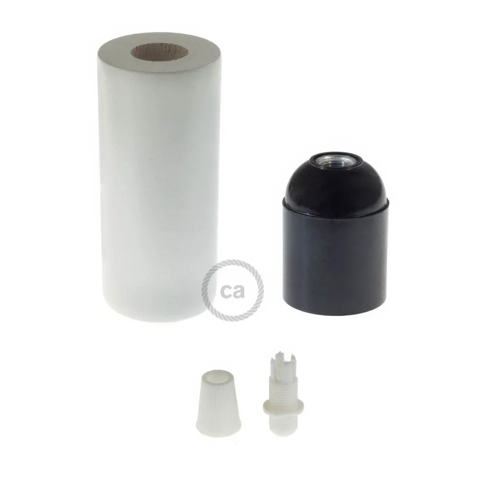 2XL drveni E26 set grla za konopaste kabele – Bijeli