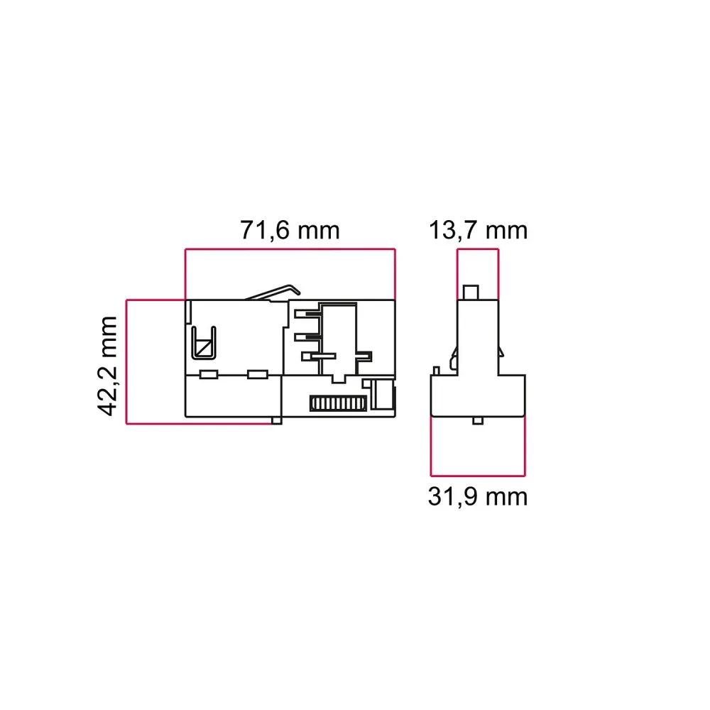 Adapter Stucchi bijeli za trofaznu šinu - za visilicu