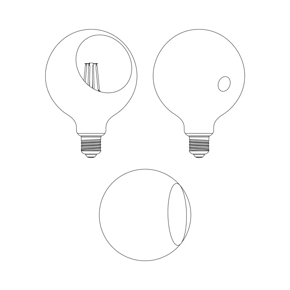 Žarulja LED Camo G125 4,8W 806Lm E27 2700K prigušiva - Siva