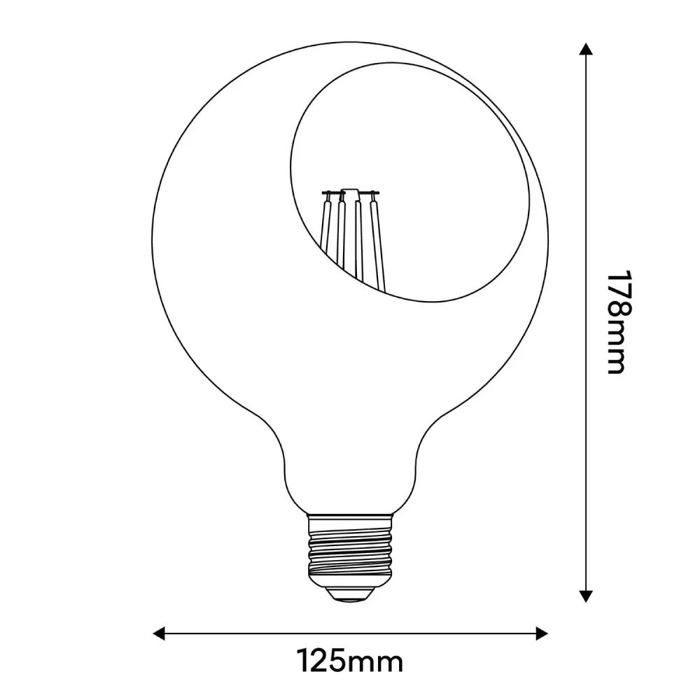Žarulja LED Camo G125 4,8W 806Lm E27 2700K Dimmable - Panna