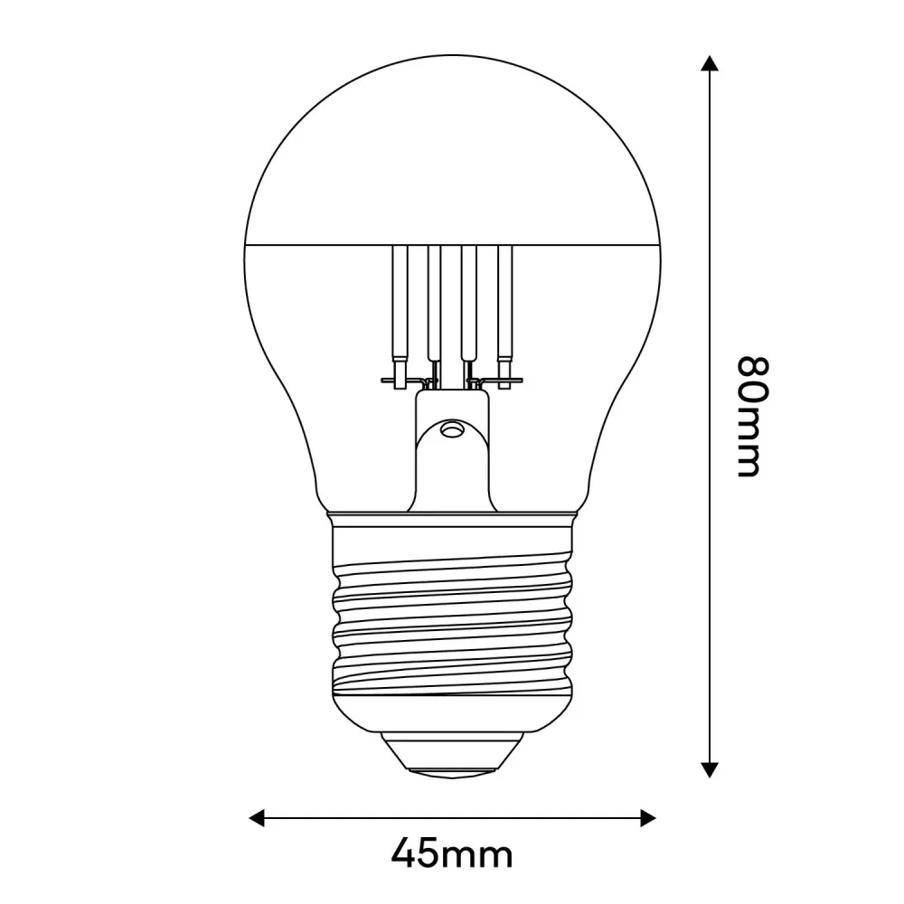 Žarulja LED Mezza Sfera Oro Mini Globo G45 4,8W 380Lm E27 2700K Dimmerabile - A13