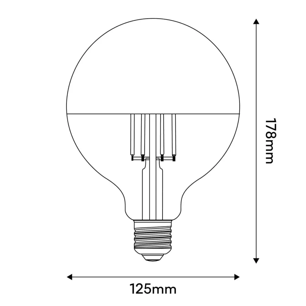 Žarulja LED Polukugla Bakar Globo G125 7W 650Lm E27 2700K Prigušiva - A25
