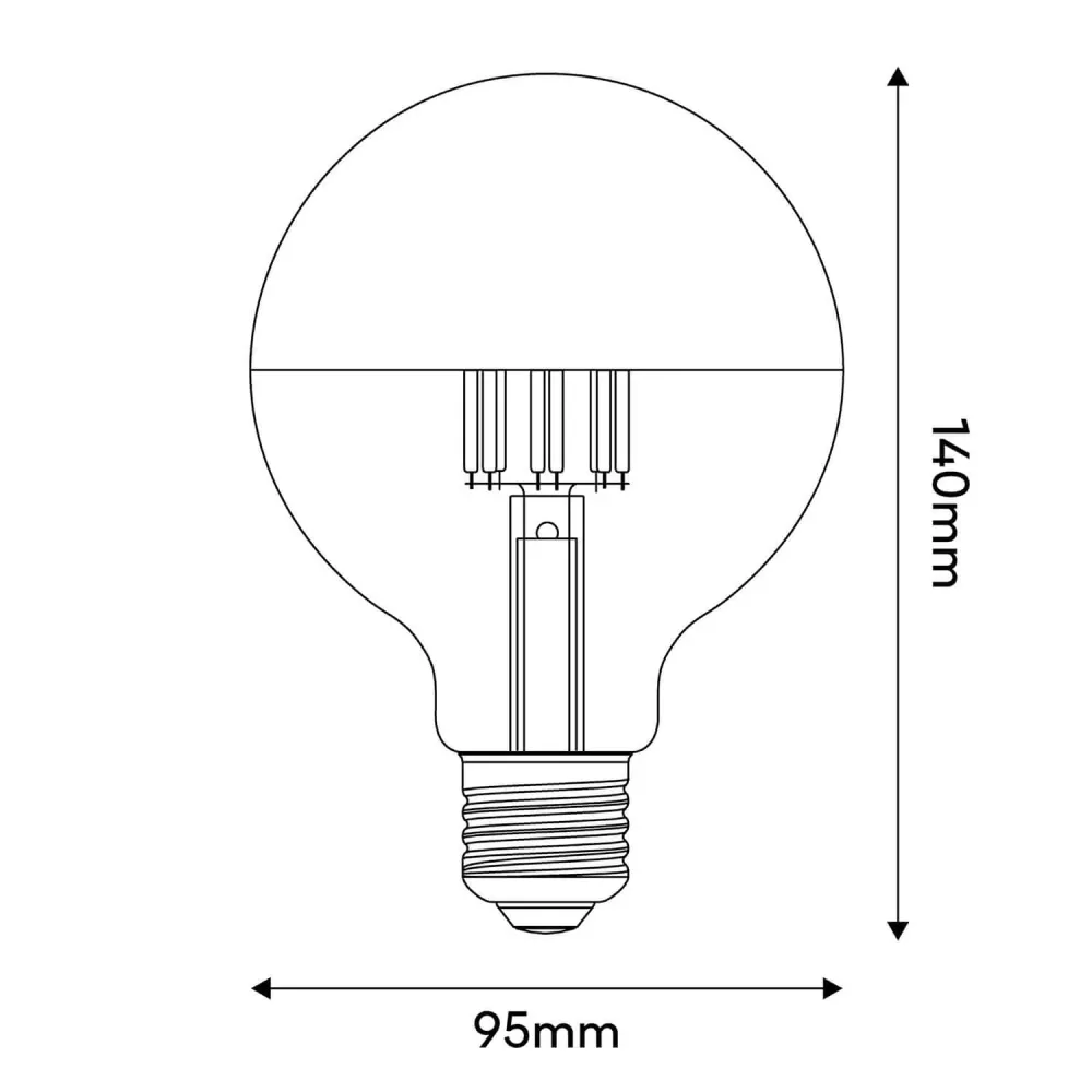 Žarulja LED Polukugla Zlatna Globe G95 7W 650Lm E27 2700K Prigušiva - A14