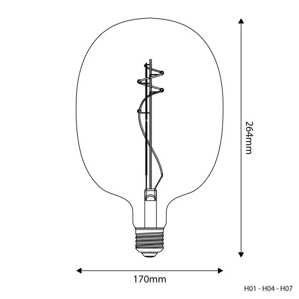 Žarulja LED Prozirna Ovala 170 11W 1210Lm E27 2700K Prigušiva - H01