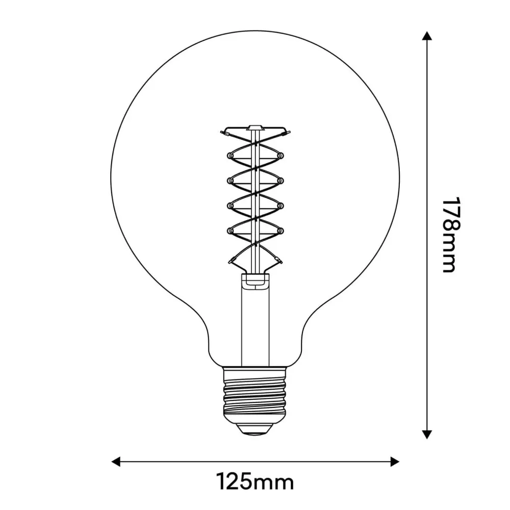 Žarulja LED Smoky Globo G125 4,8W 250Lm E27 1800K podesiva jačina svjetla - D04