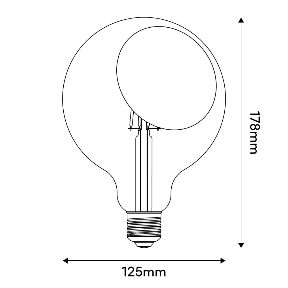 Žarulja LED Sofia G125 4,8W 806Lm E27 2700K prigušiva - Crna