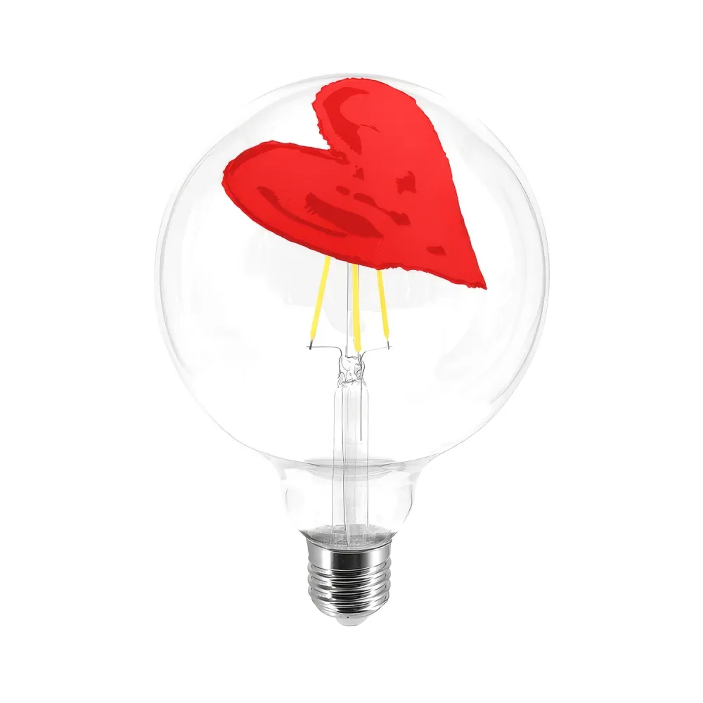 Žarulja LED Tattoo Pop Heart G125 4,5W 470Lm E27 2700K prigušiva - crvena