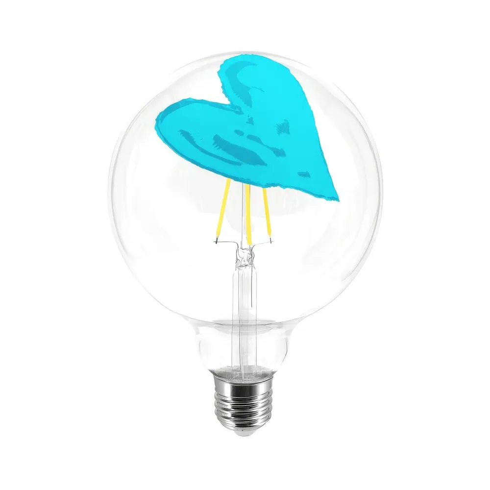 Žarulja LED Tattoo Pop Heart G125 4,5W 470Lm E27 2700K Dimmable - Plava