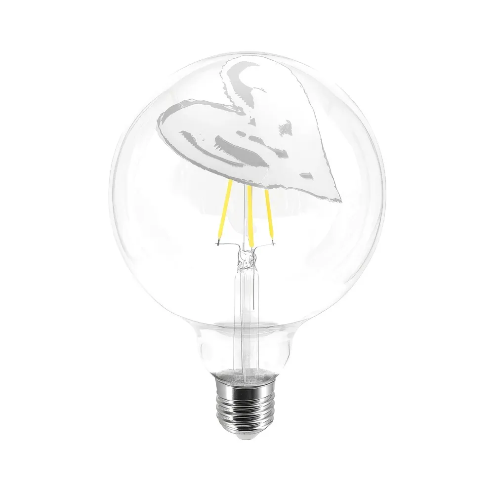 Žarulja LED Tattoo Pop Heart G125 4,5W 470Lm E27 2700K prigušiva - Bijela