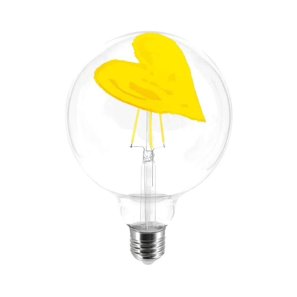 Žarulja LED Tattoo Pop Heart G125 4,5W 470Lm E27 2700K Dimmable - Žuta