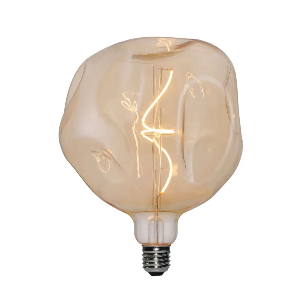 Žarulja LED Zlatna Bumped Globe G180 spiralni filament 5W 250Lm E27 1800K Prigušiva