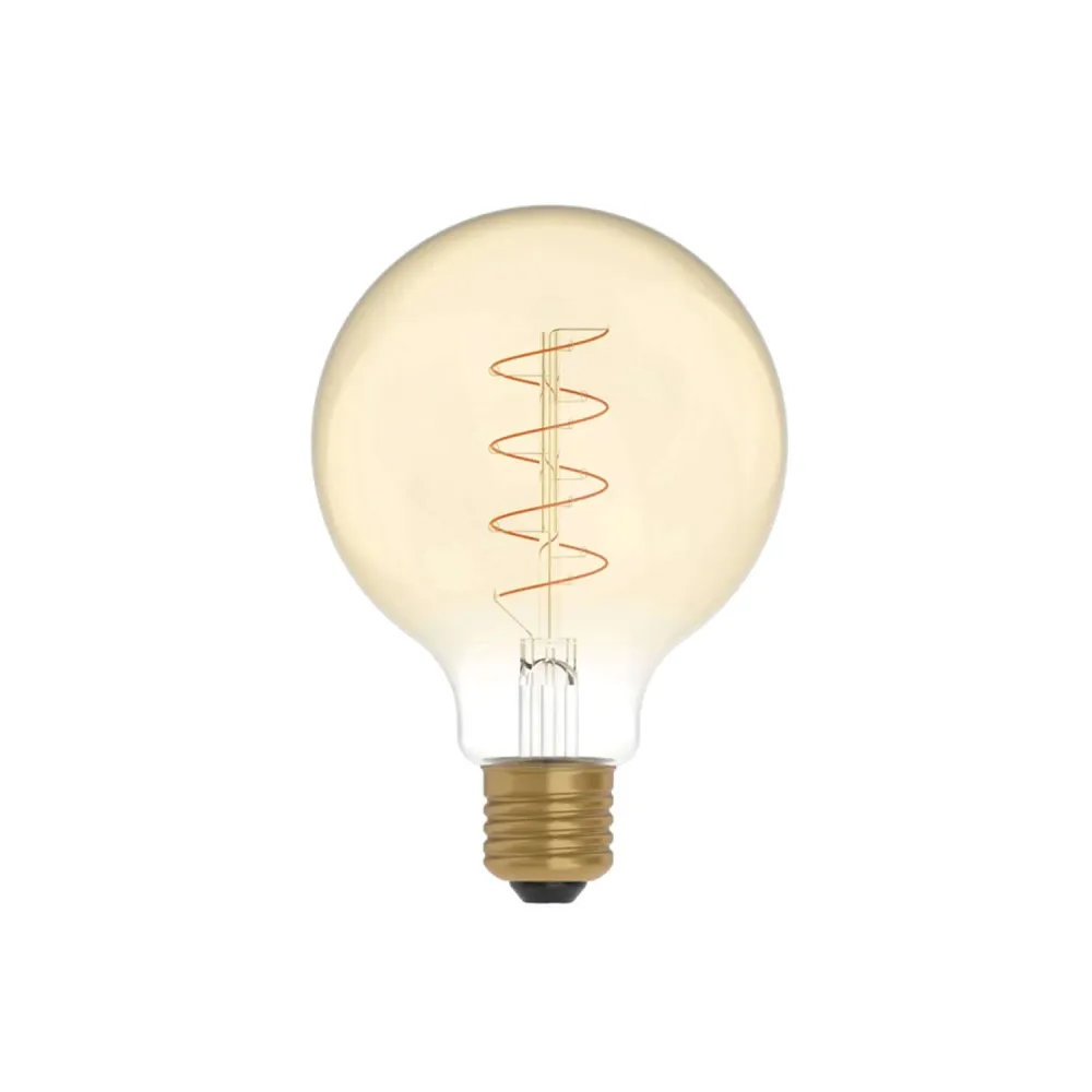 Žarulja LED Zlatna Carbon Line spiralni filament Globo G95 4W 250Lm E27 1800K Prigušiva - C06