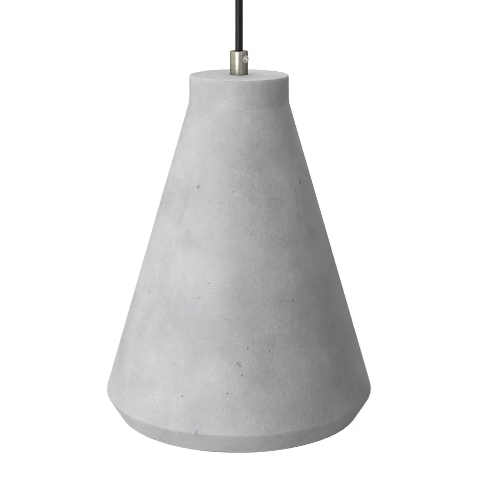 Betonsko sjenilo Funnel za viseću lampu, s rasteretnikom kabela i E26 grlom - Svijetli beton