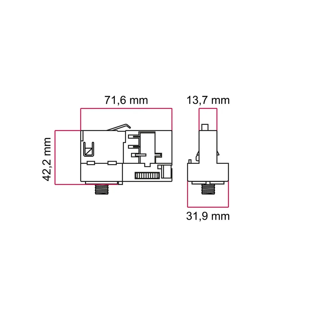 Bijeli Stucchi adapter za trofaznu šinu - za produženje ili zglob