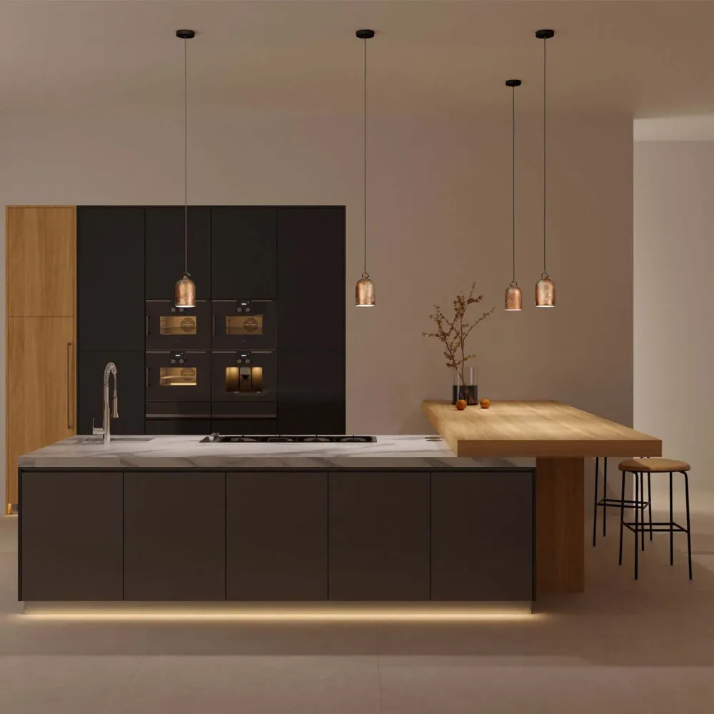 Campana Mini, XS sjenilo od keramike za viseću lampu - Proizvedeno u Italiji - Efekt zelene bronce