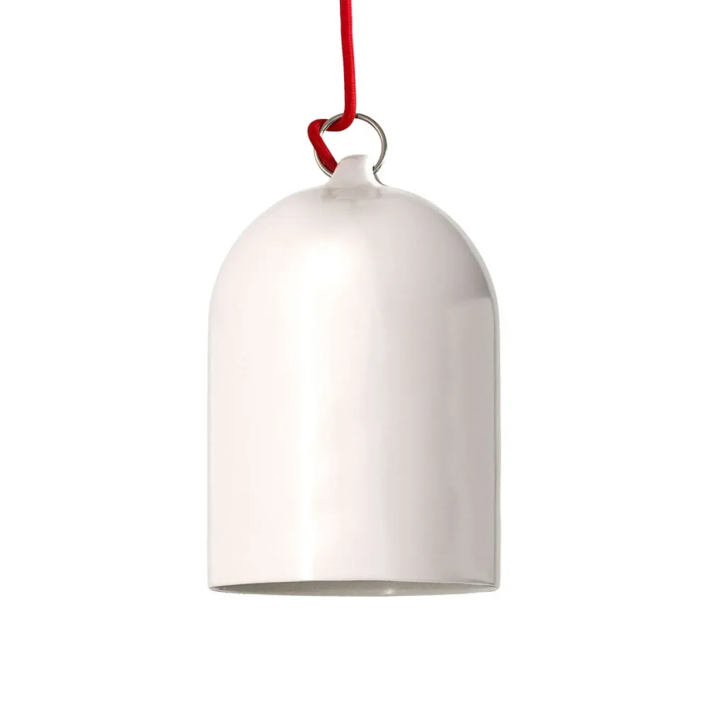 Campana Mini, XS sjenilo od keramike za viseću lampu - Proizvedeno u Italiji - Sjajno bijelo