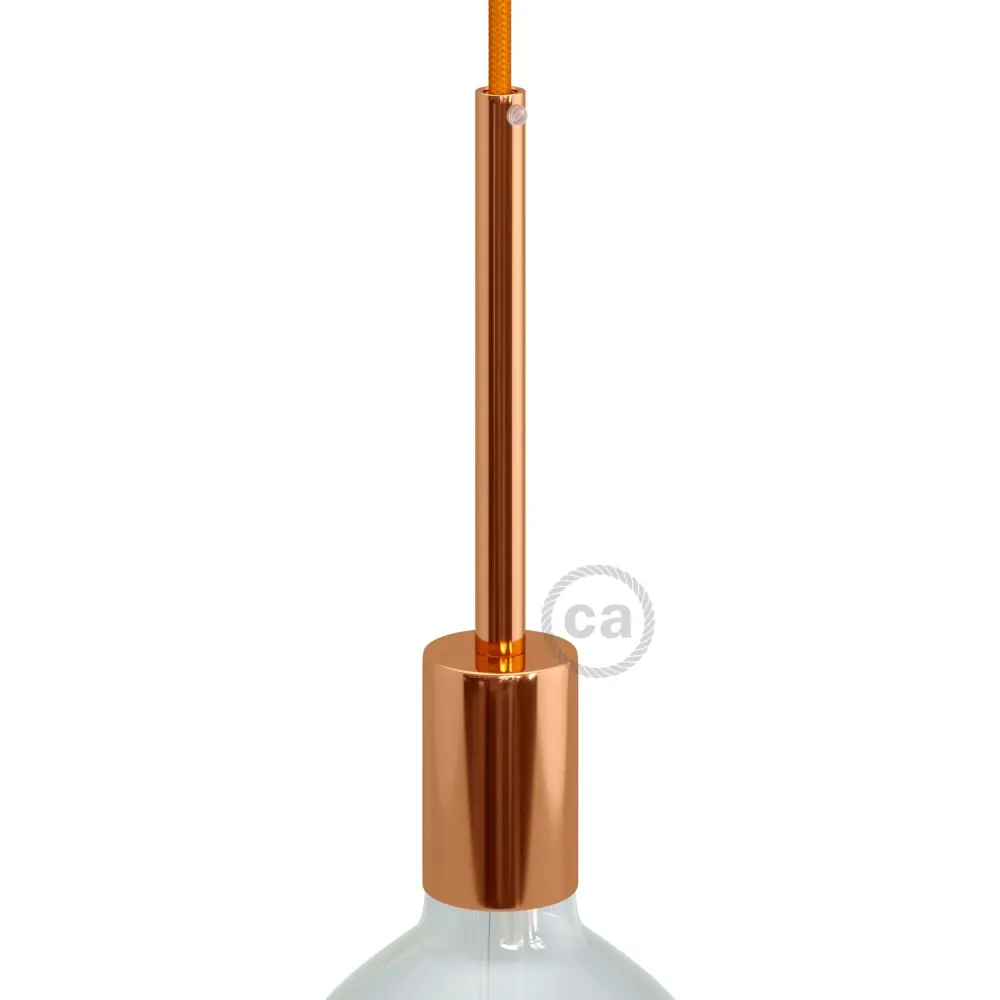 Cilindrični metalni UL E26 komplet grla za žarulju s 15 cm stezaljkom za kabel - Bakar