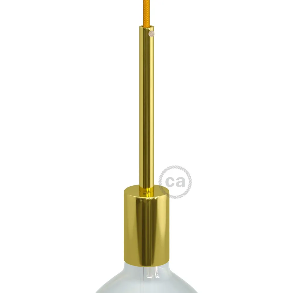 Cilindrični metalni UL E26 set grla za žarulju sa stezačem kabela 15 cm - mesing