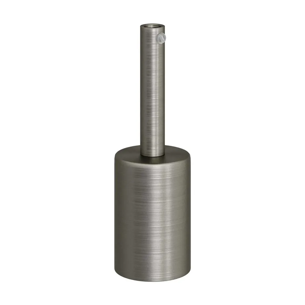 Cilindrični metalni UL E26 set grla za žarulju s 7 cm učvrsnicom kabela - Četkani titan