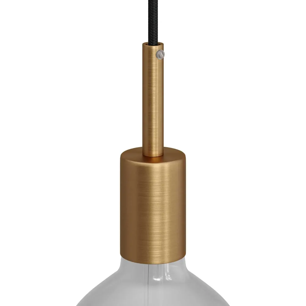 Cilindrični metalni UL E26 set grla s kabelskom uvodnicom od 7 cm – Brušena bronca