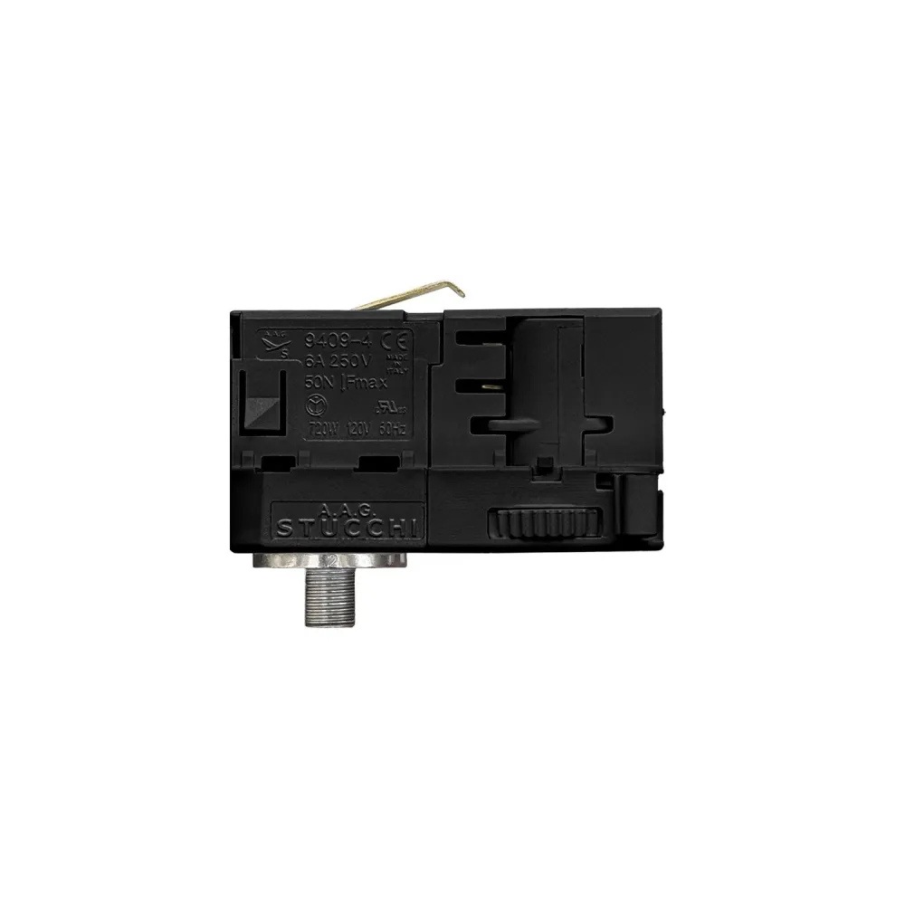 Crni Stucchi adapter za trofaznu šinu - za produženje ili zglob