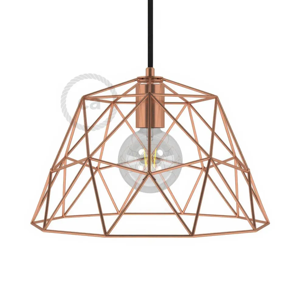 Dome XL metalni „naked cage” abažur s E26 grlom - Bakar