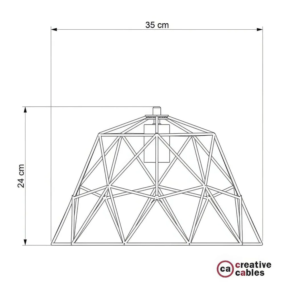 Gabbia XL sjenilo Dome od metala s grlom za žarulju E27 - Bakar