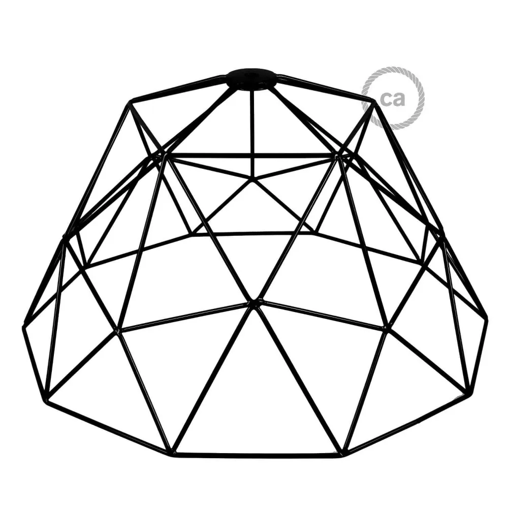 Gabbia XL sjenilo Dome od metala s grlom za žarulju E27 - Crna