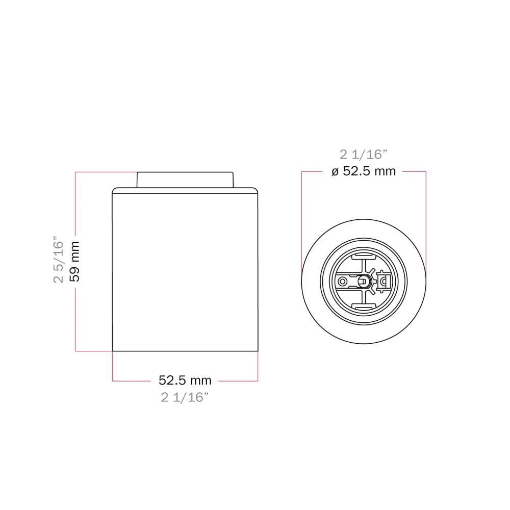 Grlo za žarulju E27 od metala za zid ili strop - Mat bronca