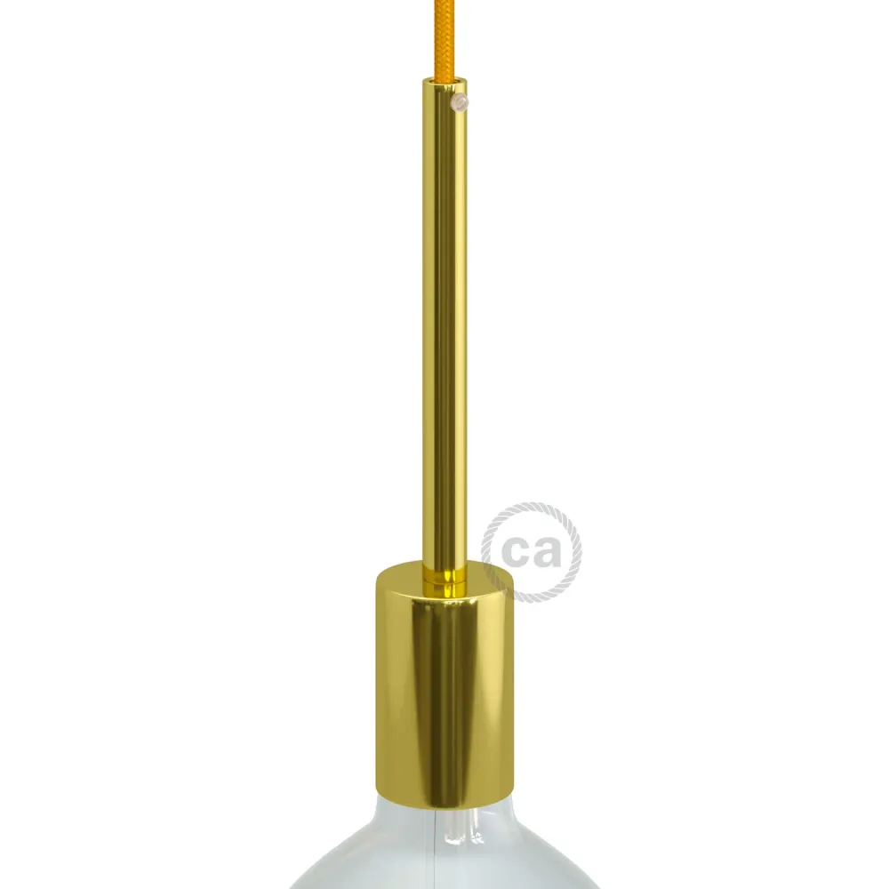 Kit cilindrično grlo za žarulju E27 od metala sa stezaljkom za kabel od 15 cm - Mjed