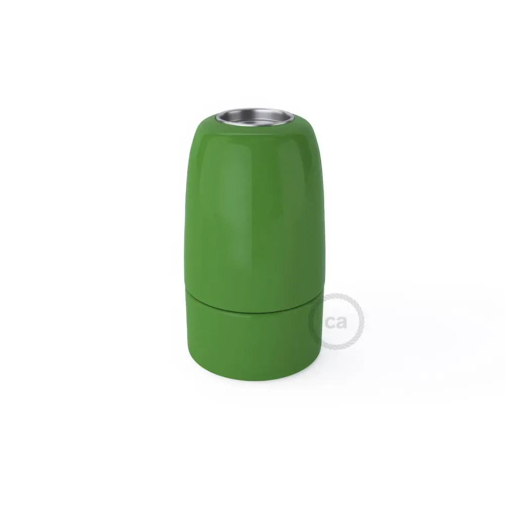 Kit grlo za žarulju E14 od porculana - Zelena