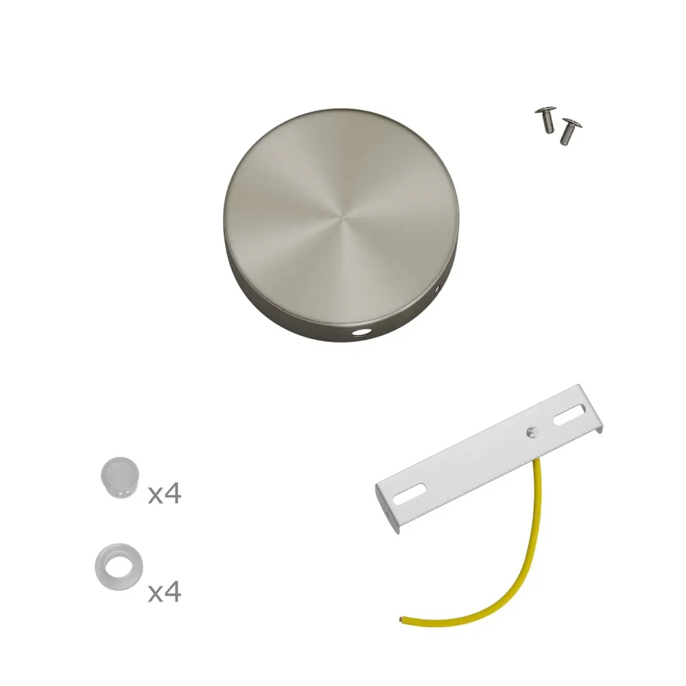 Kit Mini cilindrična stropna rozeta od metala s 4 bočne rupe (razvodna kutija) - Titanij satinirani