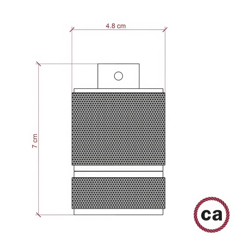 Komplet grlo za žarulju E27 od aluminija s dvostrukom prstenastom navojnicom za sjenilo - Tamno siva