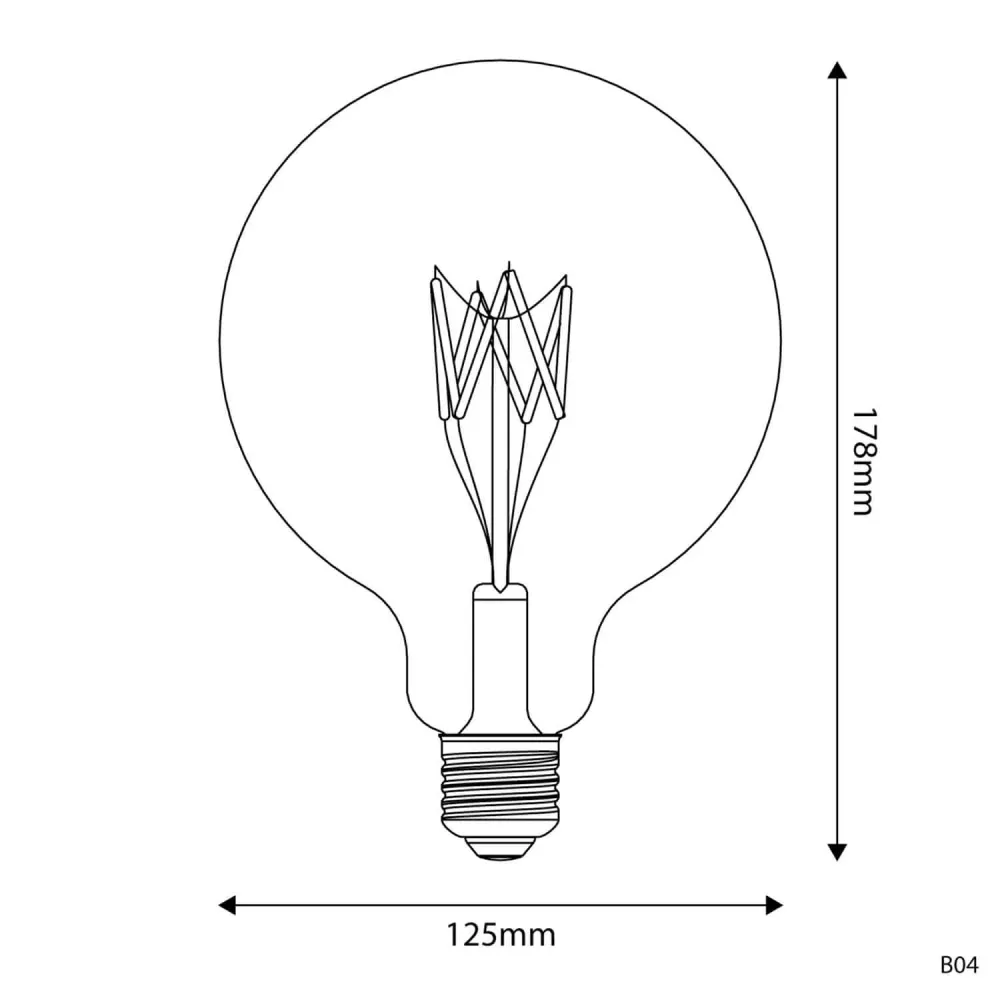 LED žarulja prozirna Linea 5V kratki filament Globo G125 1,3W 110Lm E27 2500K prigušiva - B04