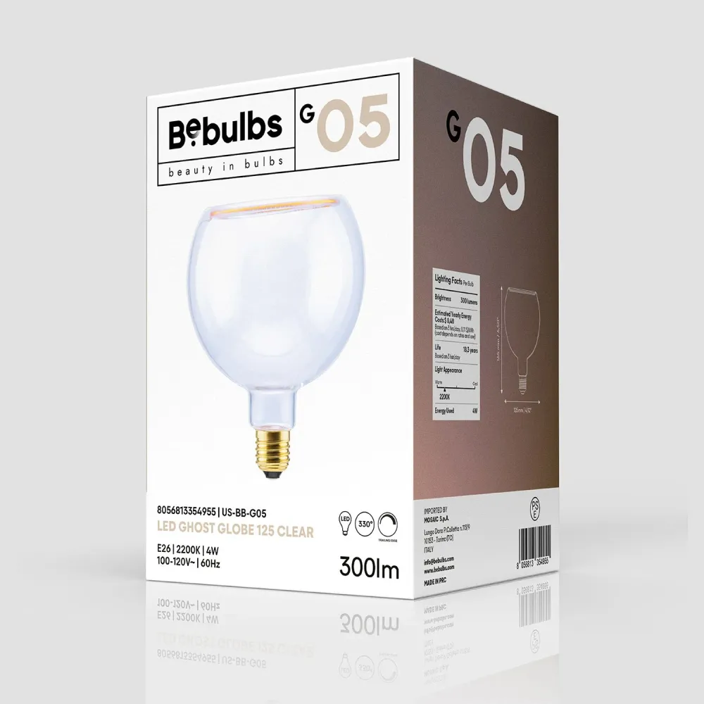 LED Prozirna Sijalica Ghost Line CRI 90 G40 4W 300Lm E26 120V 2200K Prigušiva - G05