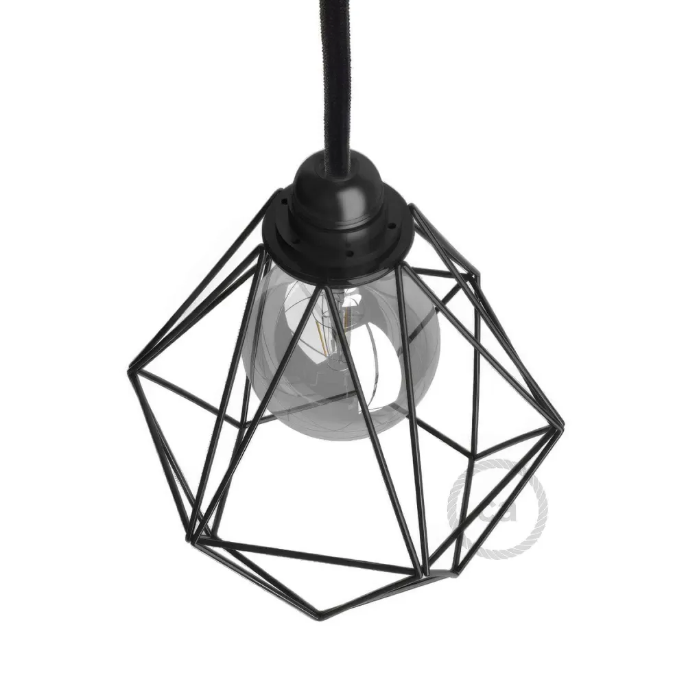 Metalna sjenilo Diamond s E27 prihvatom - Crna