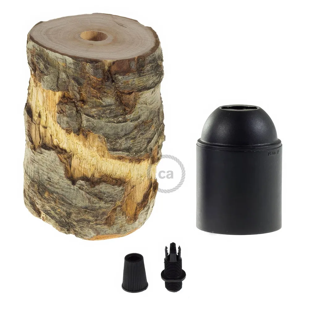 Regular E26 Log komplet grla za žarulju – Bark (drveni izgled)