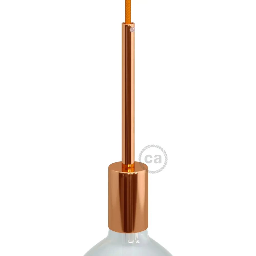 Set cilindričnog grla za žarulju E27 od metala sa stezaljkom za kabel od 15 cm - Bakar