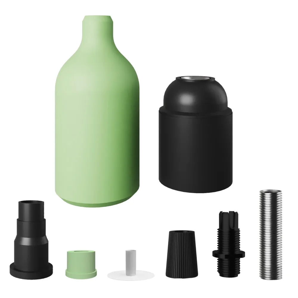 Silikonski E26 set grla sa skrivenom stezaljkom za kabel - Soft green