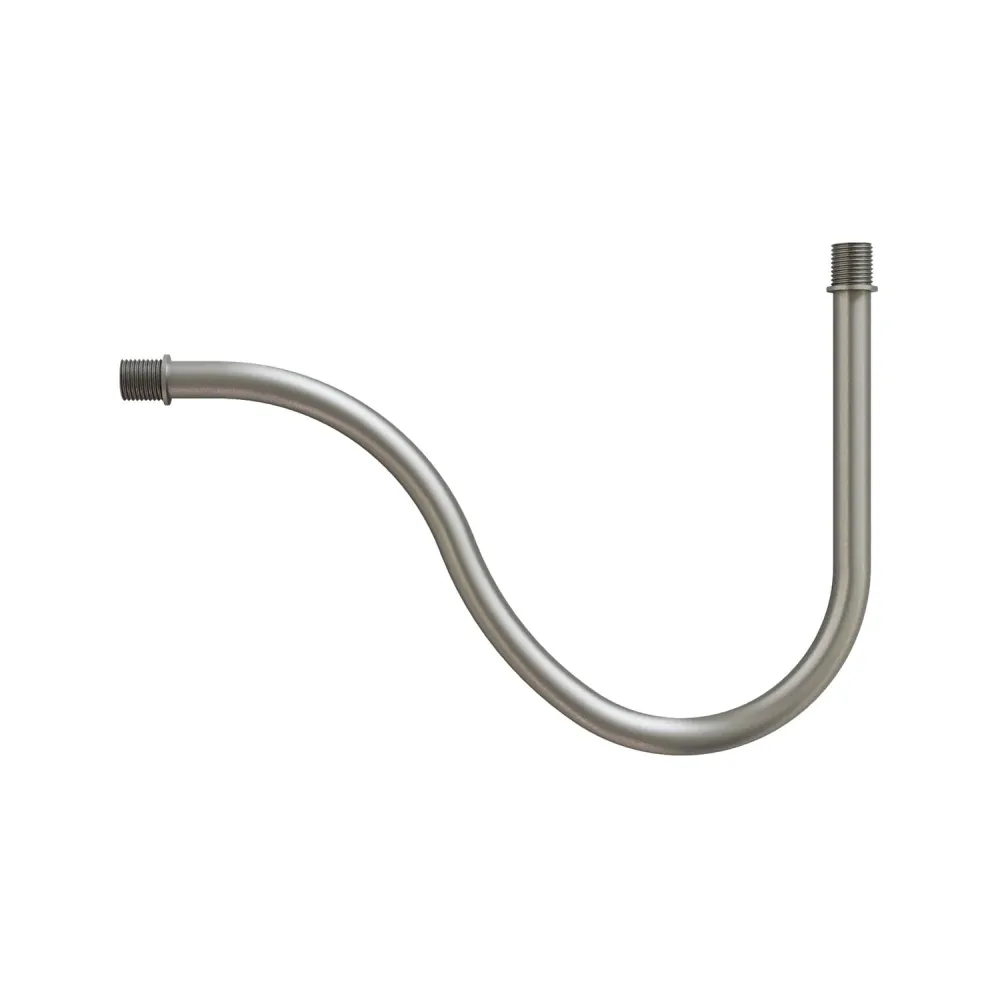 S-izvedeni zakrivljeni produžni cjevasti nastavak za lampu, 16,5 cm, metal - titanij satinirani