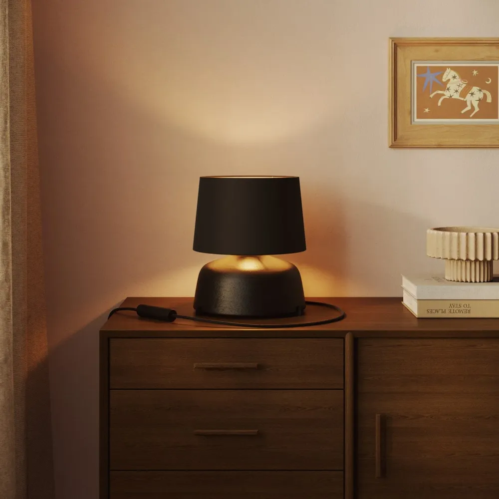 Sjenilo Athena s E27 grlom za stolnu lampu - Proizvedeno u Italiji - Cinette crna unutrašnjost zlato